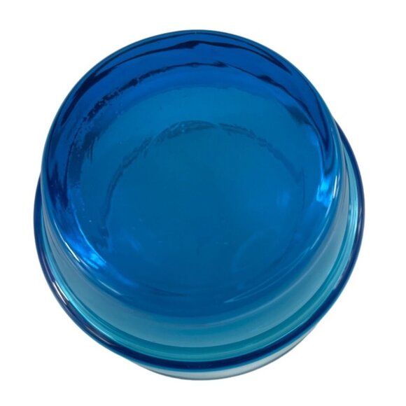 Mid-Century Bright Blue/Turquoise Weighted Bottom Lowball Cocktail Glass - Picture 7 of 9